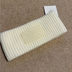 Coach White Winter Headband Ear Warmer New